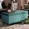 Baxton Studio Kaylee Teal Blue Velvet Upholstered Tufted Storage Ottoman Bench 160-9936 - alternate 9